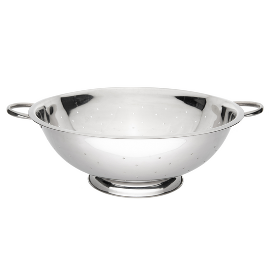 Browne | Footed Colander, 13 qt, Mirror Stainless Steel