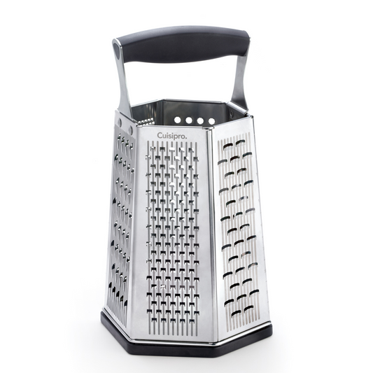 Cuisipro | 6 Sided Box Grater with Soft Touch Handle, 9.5", Stainless Steel