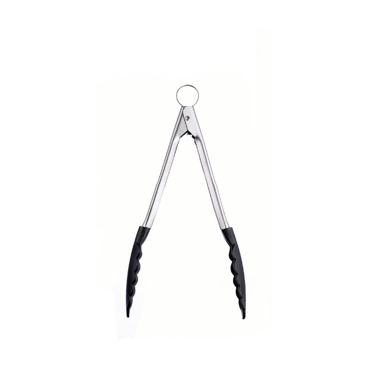 Cuisipro | Silicone Locking Tongs, 9.5", Stainless Steel/Black