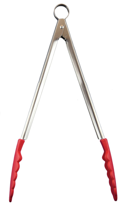 Cuisipro | Silicone Locking Tongs, 12", Red