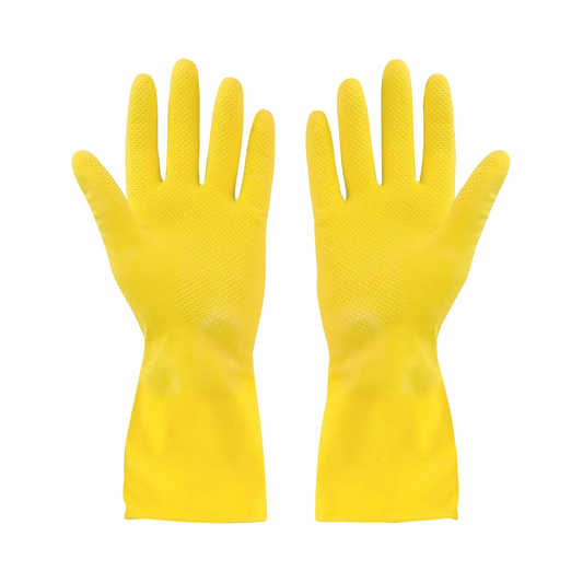 Globe | Rubber Gloves, Flocklined, Small, Yellow (1 pair)