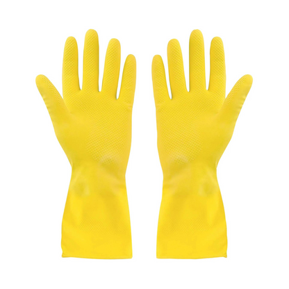 Globe | Rubber Gloves, Flocklined, Large, Yellow (1 pair)