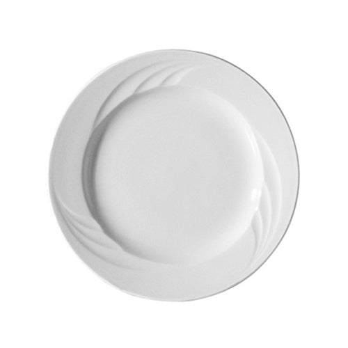 Assiette Everest en porcelaine continentale, 8 po, blanche (paquet de 24)