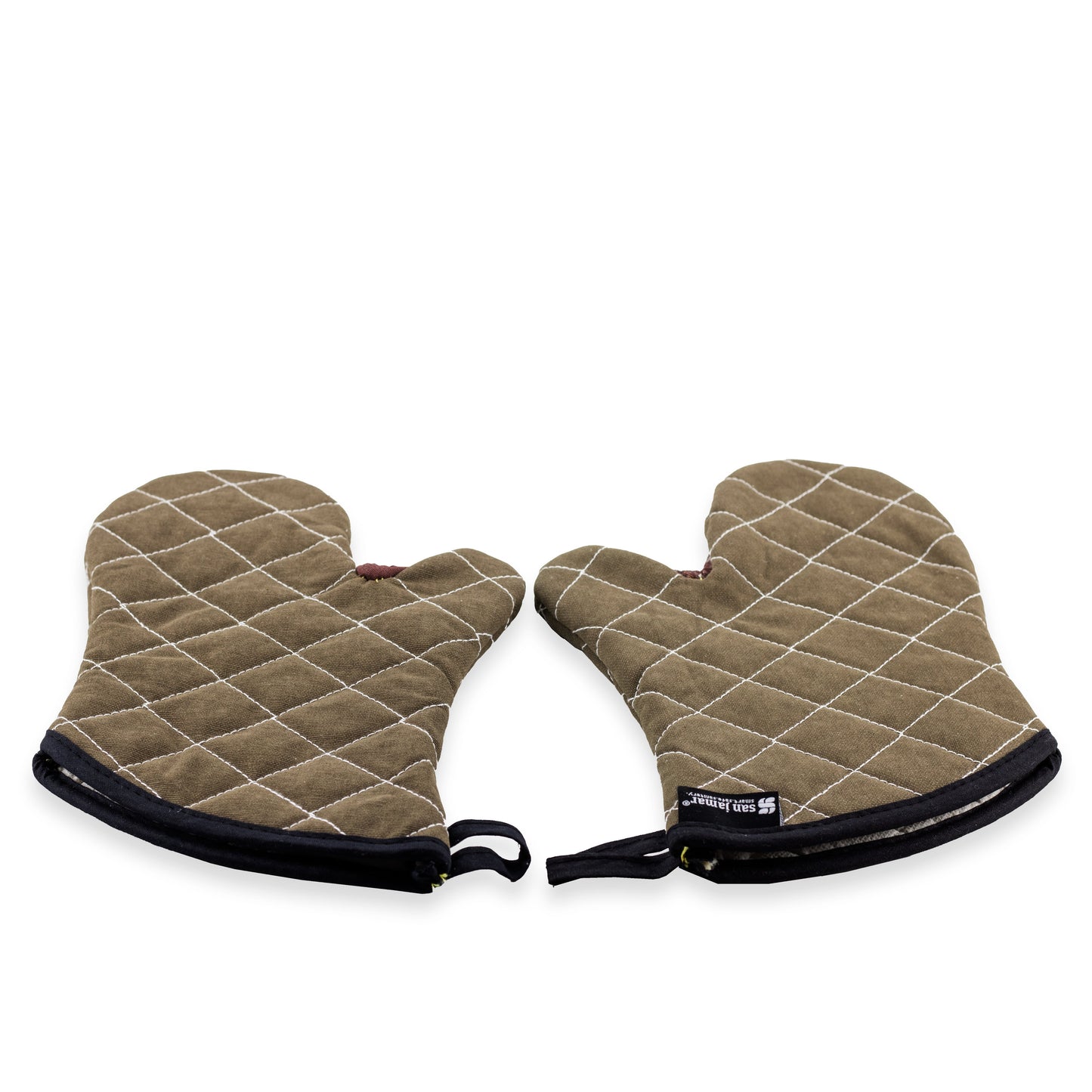 San Jamar | BestGuard Oven Mitts with Kevlar WebGuard, 15", Tan (1 Pair)