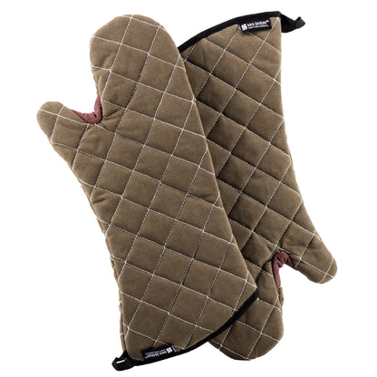 San Jamar | BestGuard Oven Mitts with Kevlar WebGuard, 13", Tan (1 Pair)