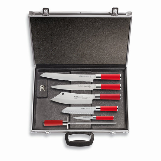 F. Dick | Red Spirit 6 Piece Knife Set with Magnetic Case - ChefEquipment.com