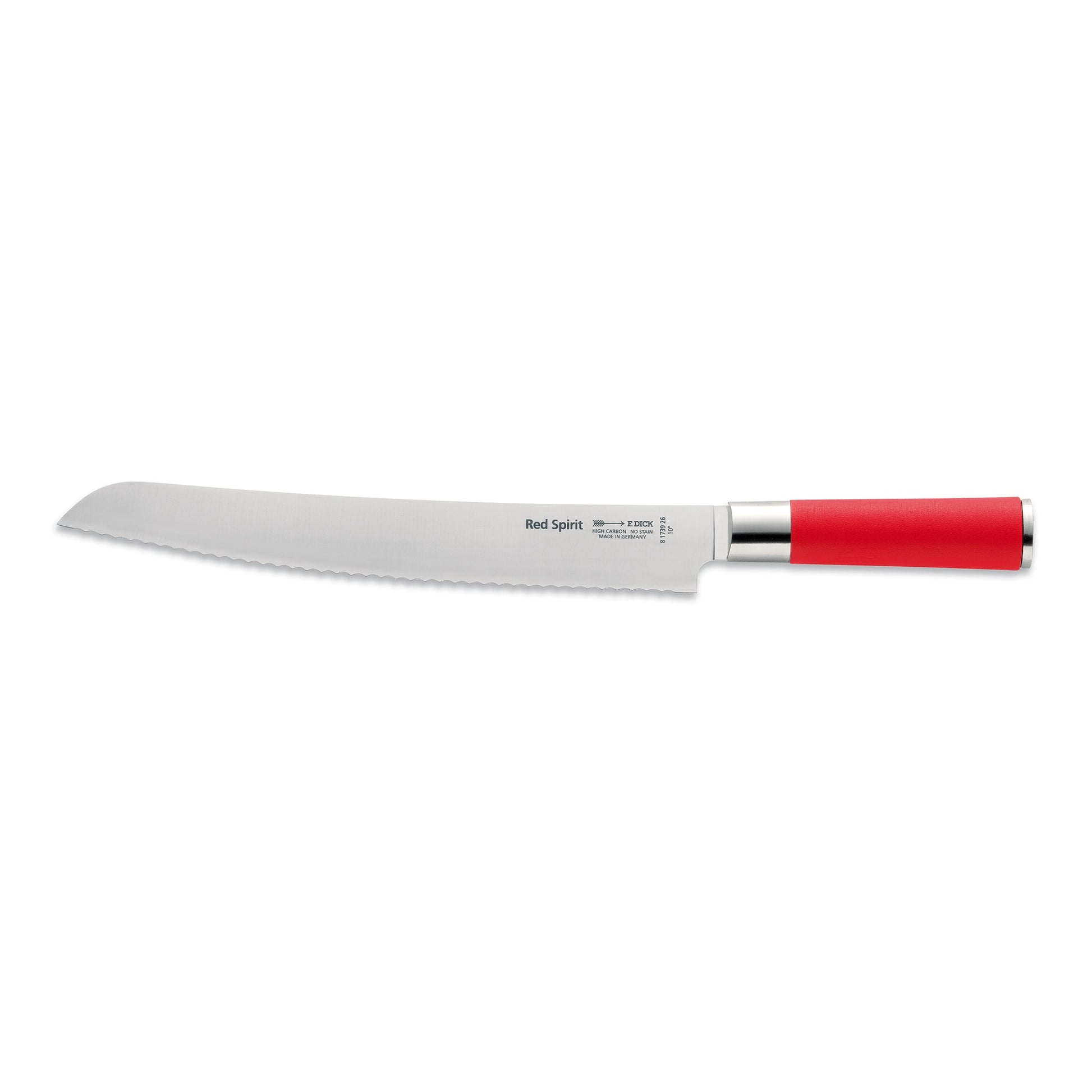 F. Dick | Red Spirit Bread Knife, Serrated, 10", Red - ChefEquipment.com