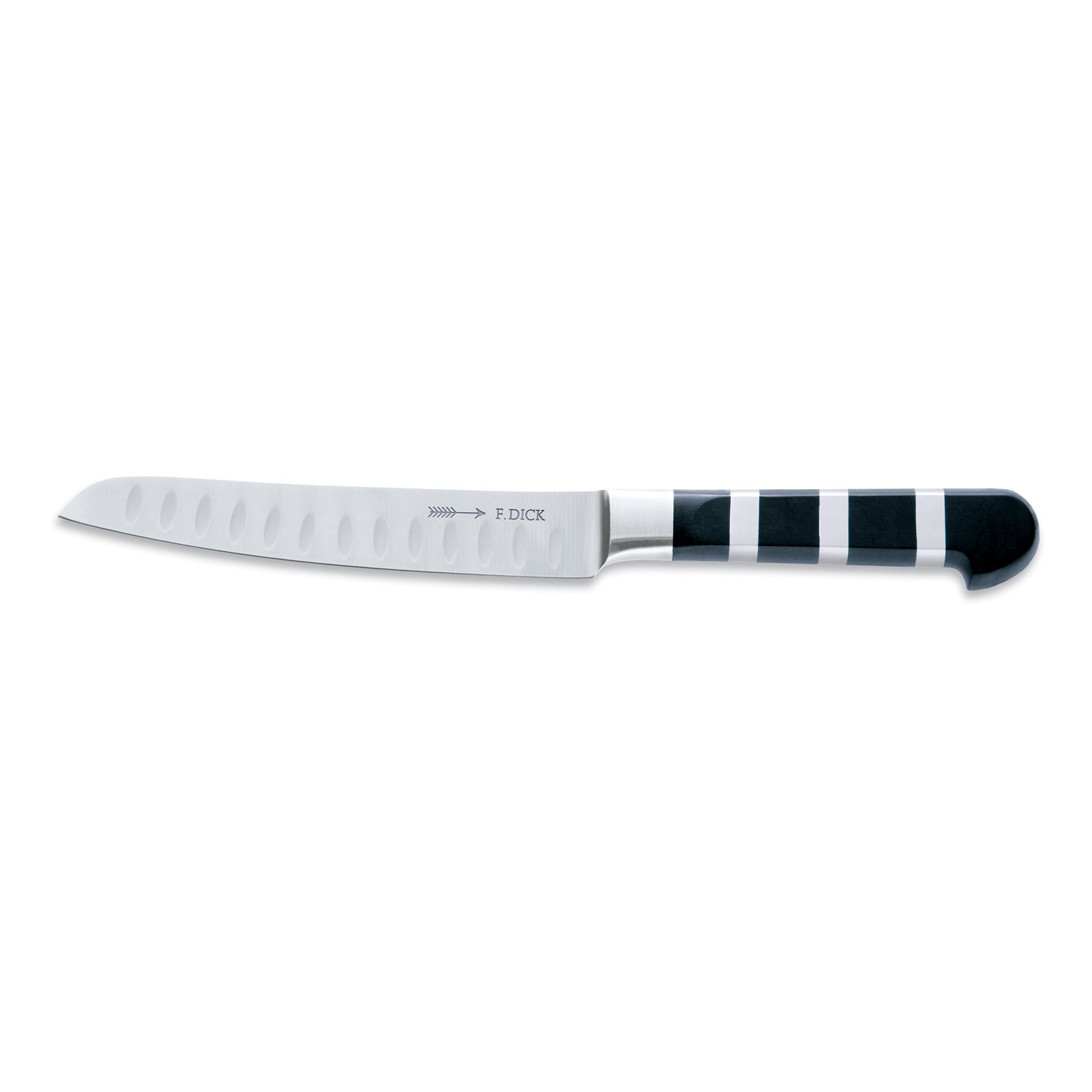 F. Dick | 1905 Utility Knife, Kullenschliff Edge, 6", Black - ChefEquipment.com