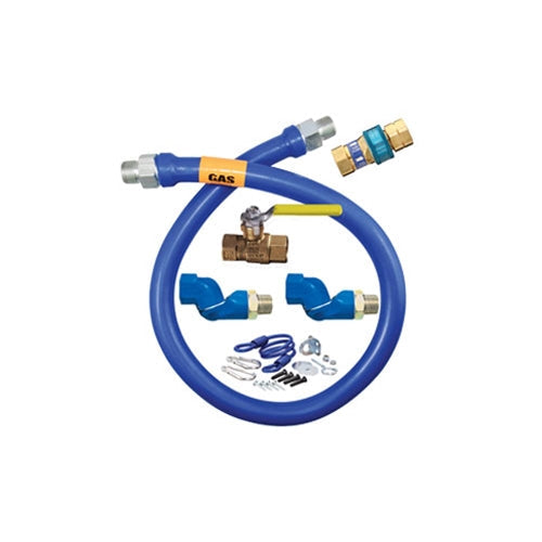 Dormont | Blue Hose Gas Connector Kit w 2 Swivel MAX, 3/4" x 48" - ChefEquipment.com