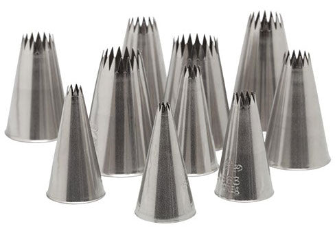 Ateco | 10 Piece Open Star Piping Tip/Decoraing Tube Set