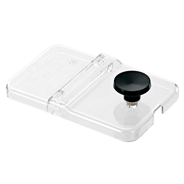 Server | Hinged 1/9 Size Jar Lid, Clear Plastic