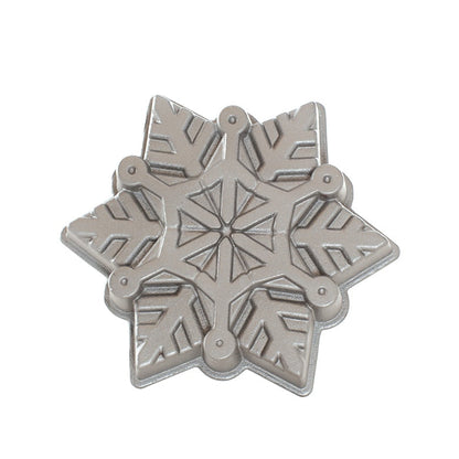 Nordic Ware | Snowflake Bundt Pan, 6 Cup, Cast Aluminum, Sparkling Silver Finish