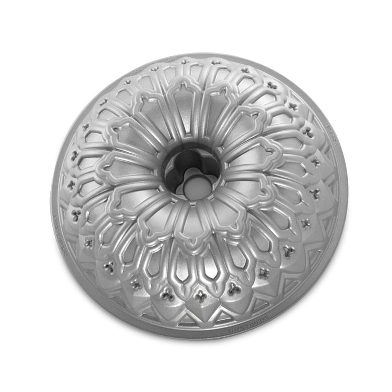 Nordic Ware | Stained Glass Bundt Pan, 9 Cup, Cast Aluminum, Sparkling Silver Finish