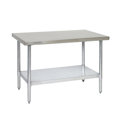 Tarrison | Work Table with Bottom Shelf, Adjustable Bullet Feet, 24" x 72", Stainless Steel