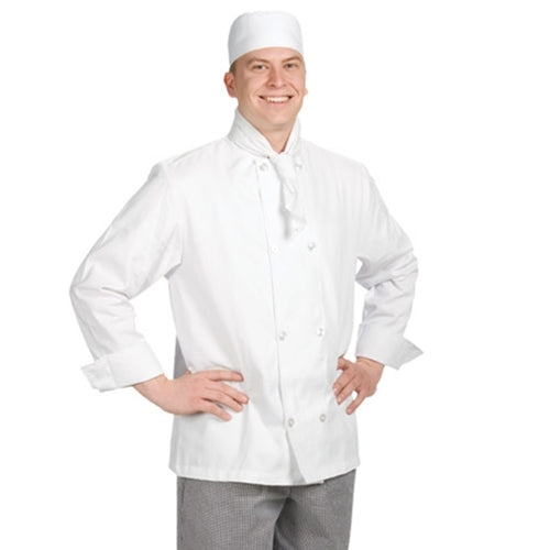 Chef Revival Long Sleeve Chef Jacket, Clear Pearl Buttons, EZ-Blend, 2XLarge, White, FINAL SALE - J049-2X