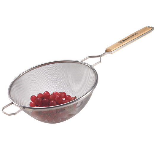 Browne | Single Mesh Fine Strainer, 4.8", Wood Handle