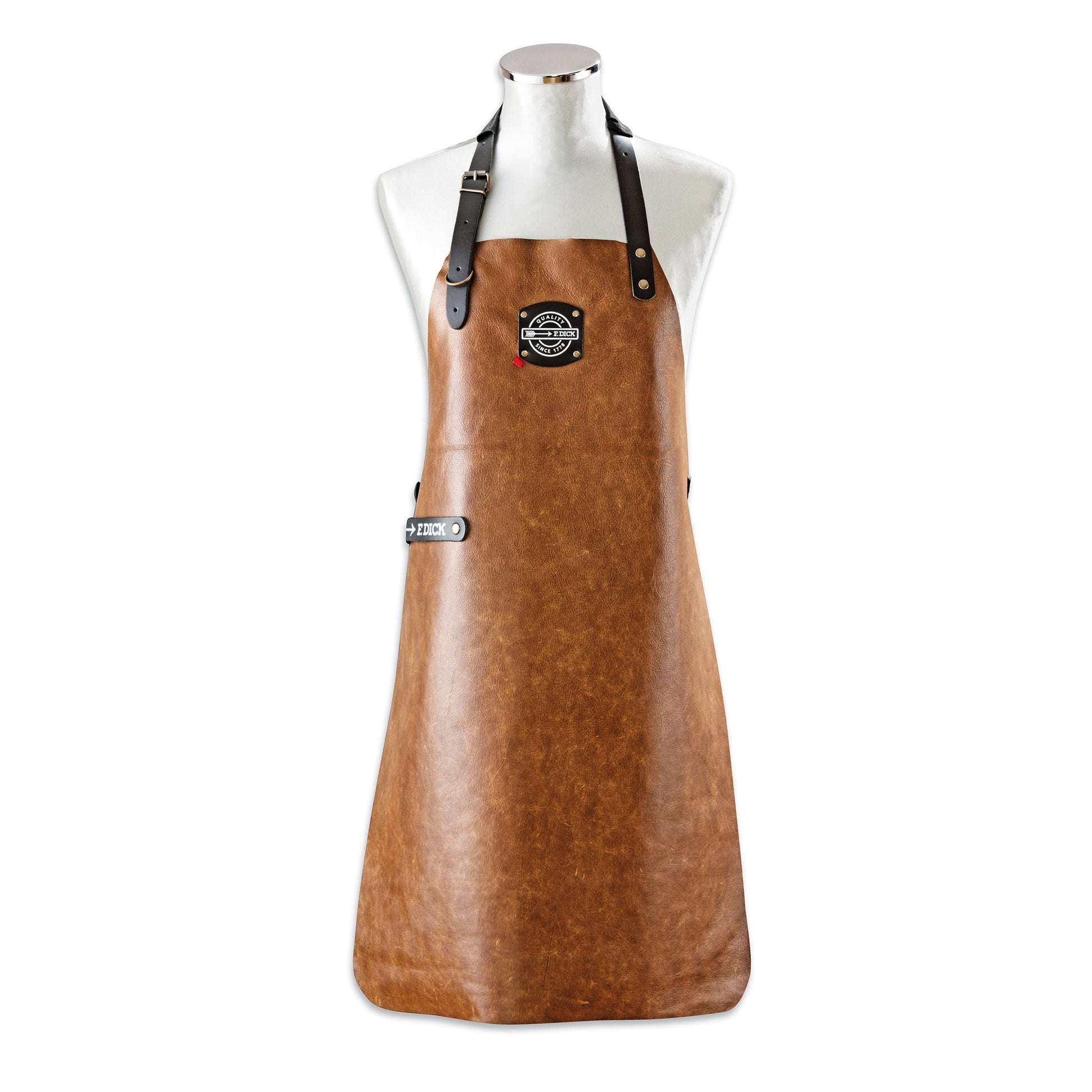 F. Dick | Leather Bib Apron, 32", Brown - ChefEquipment.com