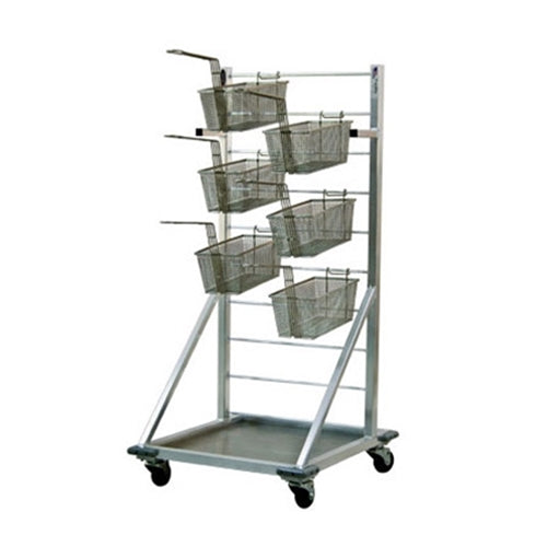 New Age Industrial | Mobile Fry Basket Rack / Cart, Holds 18 Baskets