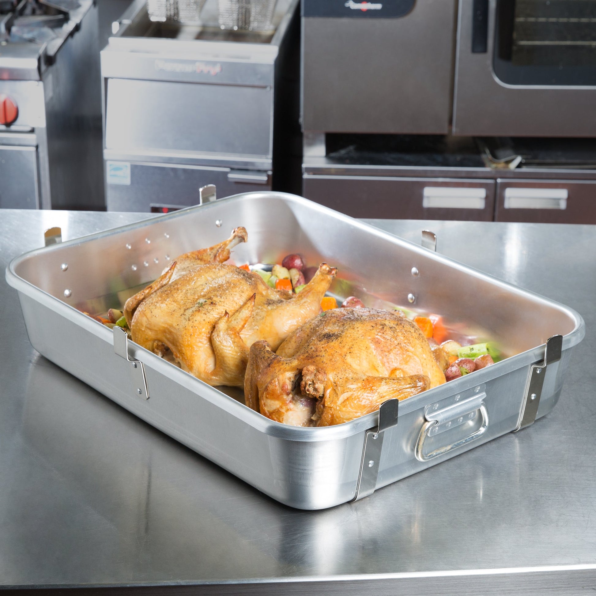 Vollrath | Wear-Ever Roast Pan Bottom with Straps, 29.5 Qt, Aluminum - ChefEquipment.com