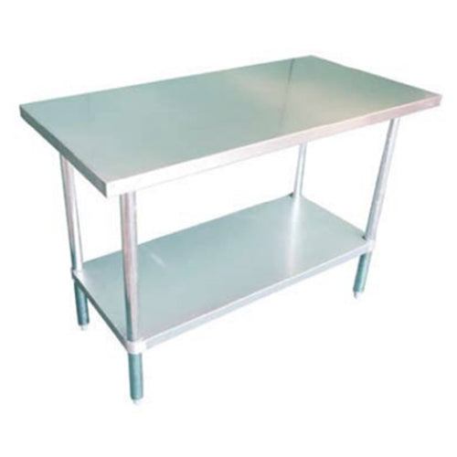 EFI | Work Table with Bottom Shelf, Adjustable Bullet Feet, 24" x 36", Stainless Steel Top