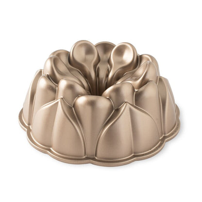 Nordic Ware | Magnolia Bundt Pan, 10 Cup, Cast Aluminum Toffee Finish