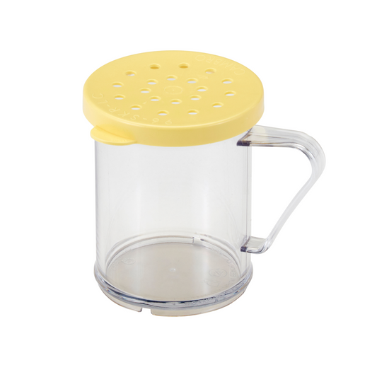 Cambro | Camview Shaker/Dredger Set, 10 oz, Clear with Coloured Lid, Coarse - Yellow Lid