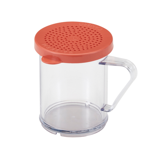 Cambro | Camview Shaker/Dredger Set, 10 oz, Clear with Coloured Lid, Medium - Rose Lid