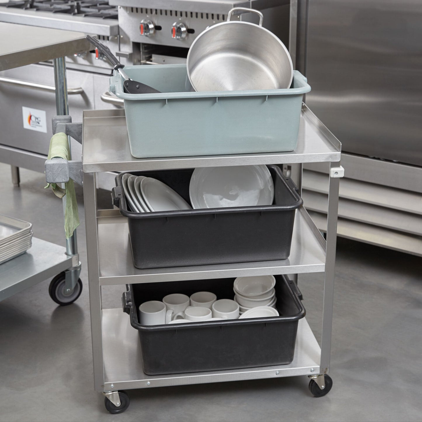 Vollrath | 3 Shelf Utility Cart, Stainless Steel, 300 lb - ChefEquipment.com