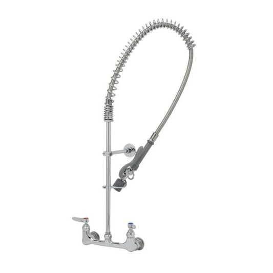 T&S | EasyInstall 8" Wall Mount Pre-Rinse Low Flow Faucet, 44" Hose, Lever Handles