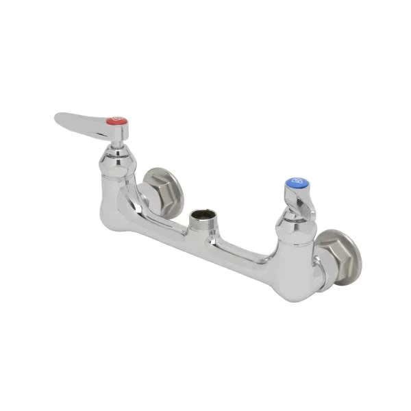 T&S | Double Pantry Wall Mount Faucet Base, 8" Centers, Lever Handles