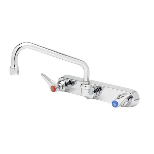 T&S | Wall Mount Workboard Faucet, 8" Centers, 12" Nozzle, Lever Handles