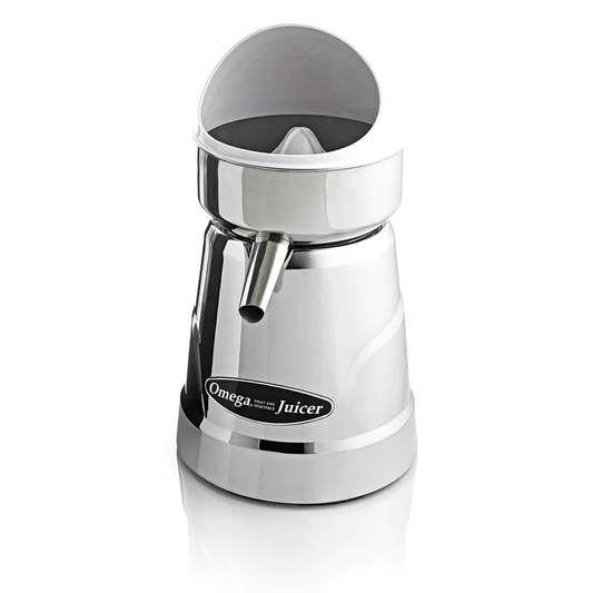 Omega | Commercial Electric Citrus Juicer, Chrome, 121V