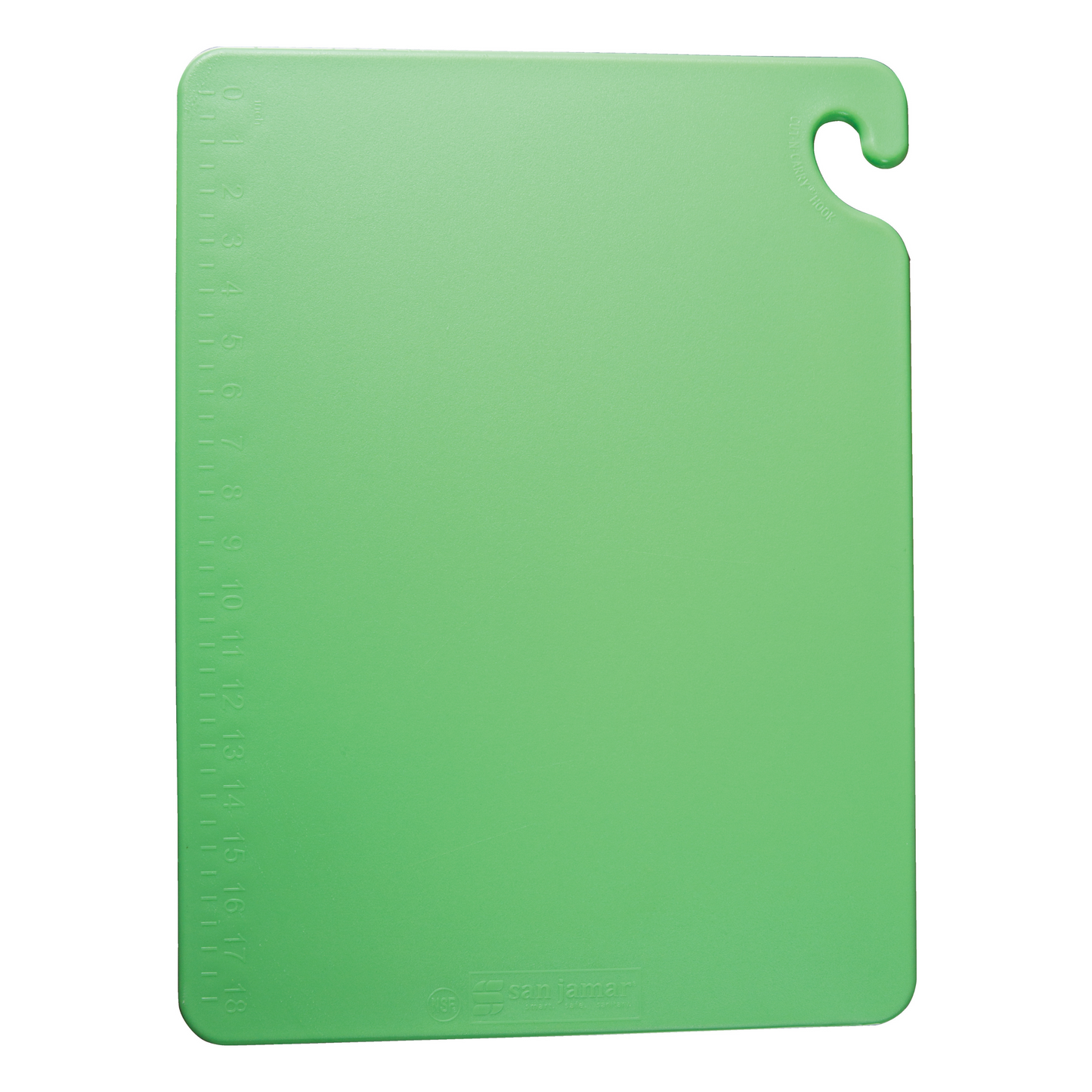 San Jamar | Cut-N-Carry Colour Cutting Board, 12" x 18" x 1/2", Green