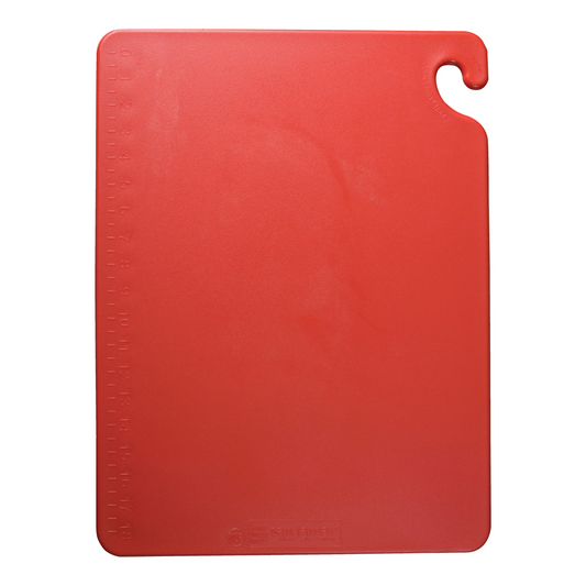 San Jamar | Cut-N-Carry Colour Cutting Board, 12" x 18" x 1/2", Red