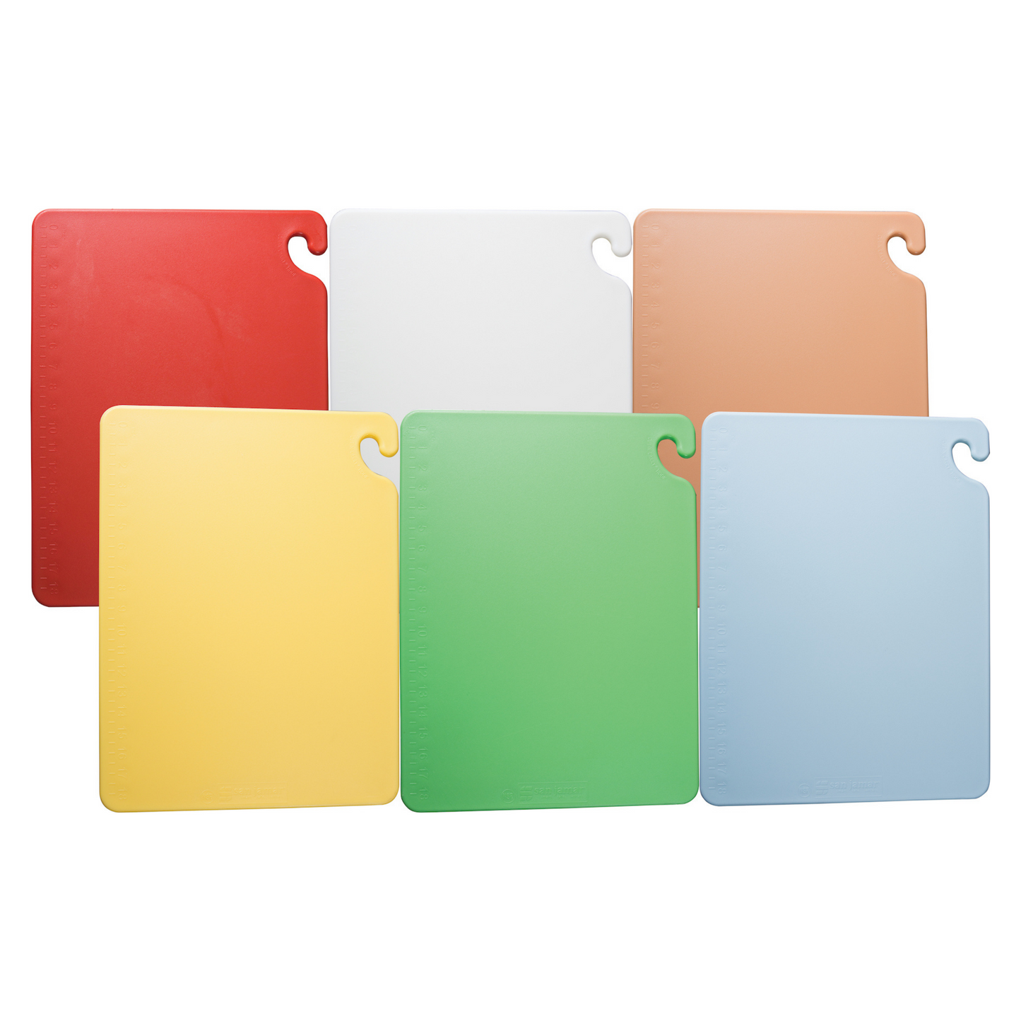 San Jamar | Cut-N-Carry 6 Piece Colour Cutting Board Set, 15" x 20" x 1/2"