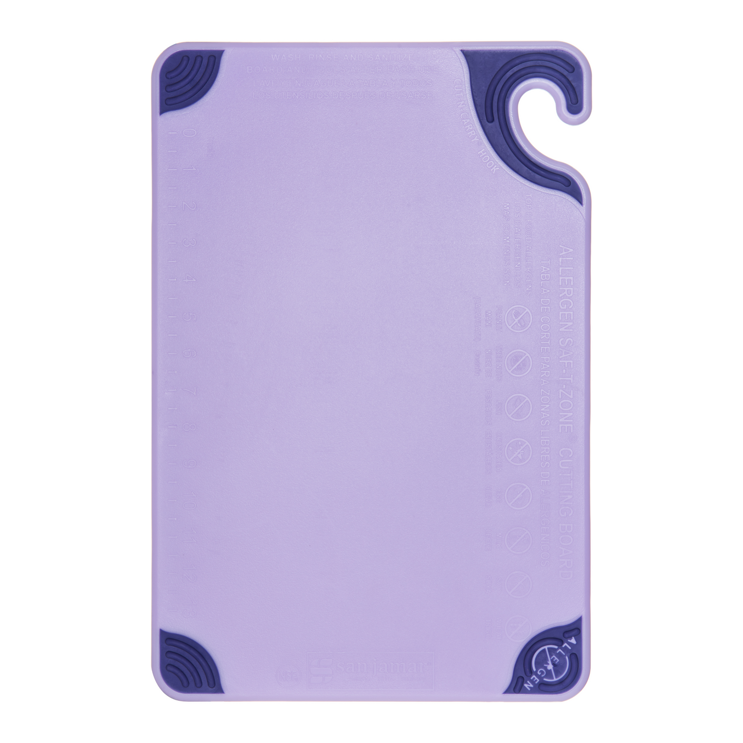 San Jamar | Saf-T-Grip Coloured Cutting Board, 12" x 18" x 1/2", Purple