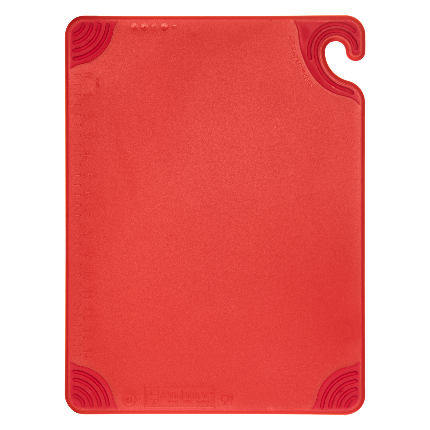 San Jamar | Saf-T-Grip Coloured Cutting Board, 15" x 20" x 1/2", Red