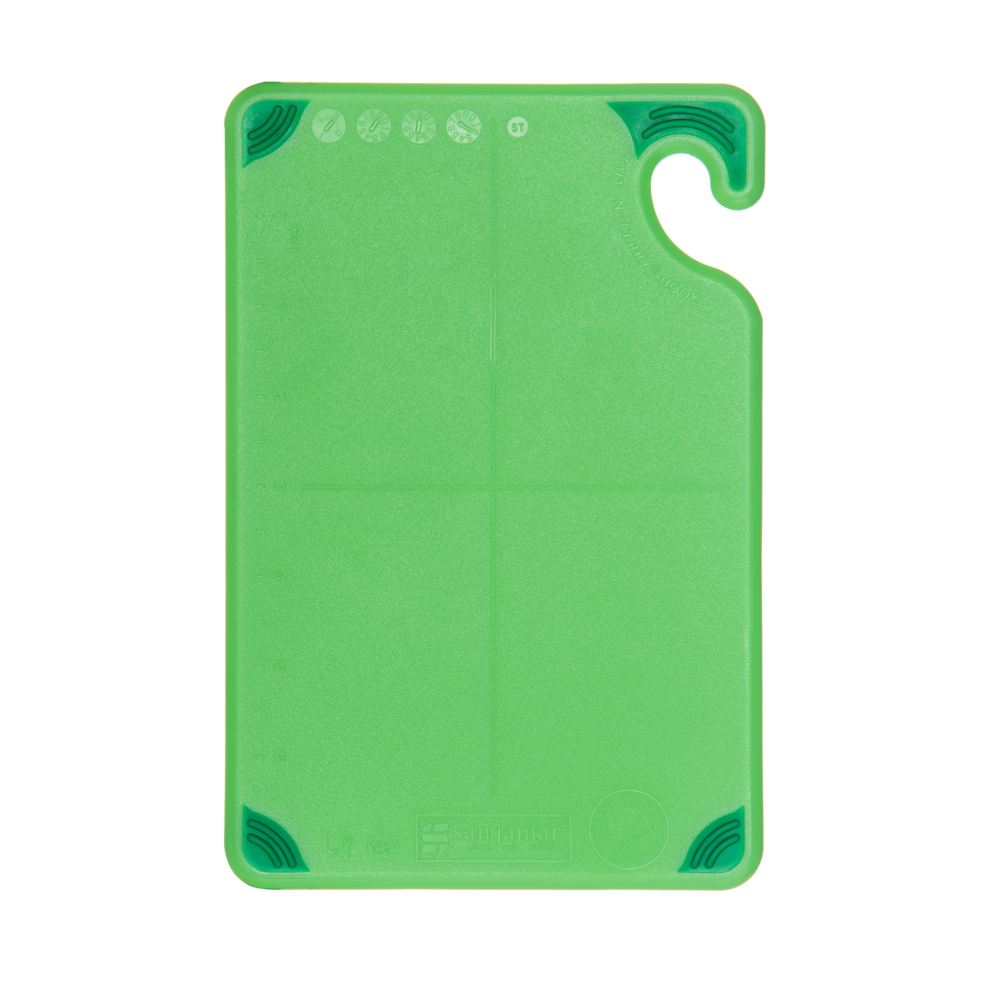 San Jamar | Saf-T-Grip Coloured Cutting Board, 6" x 9" x 3/8", Green