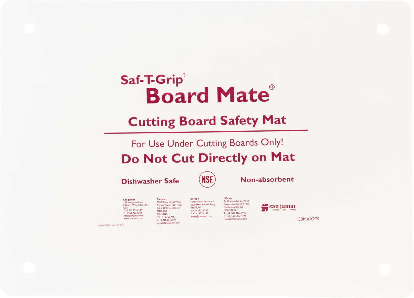 San Jamar | Tapis de sécurité pour planche à découper Board Mate de Saf-T-Grip, 10 x 16 po, VENTE FINALE