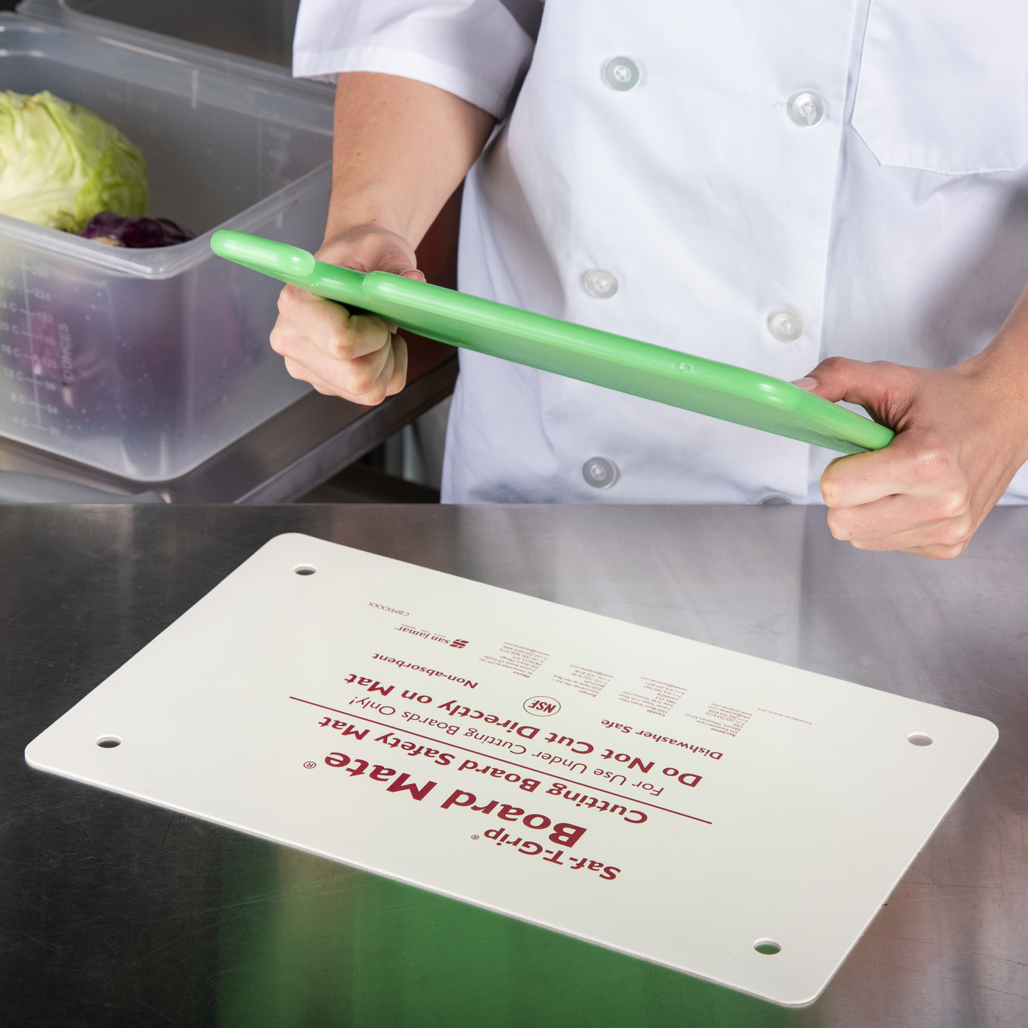 San Jamar | Saf-T-Grip Board Mate Cutting Board Safety Mat, 13" x 18"