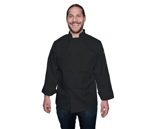 Blackwood Basic Long Sleeve Chef Jacket, 2XLarge, Poly Cotton Twill, Black, FINAL SALE - CJ01(BLK-2XL)