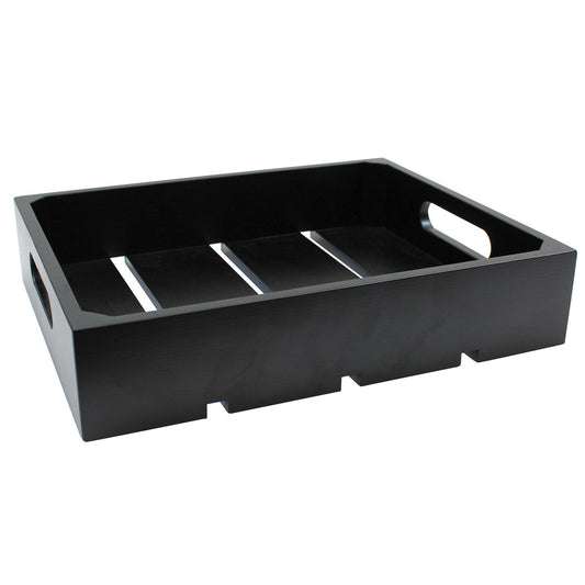 TableCraft | Half Size Wood Serving/Display Crate, Black - ChefEquipment.com