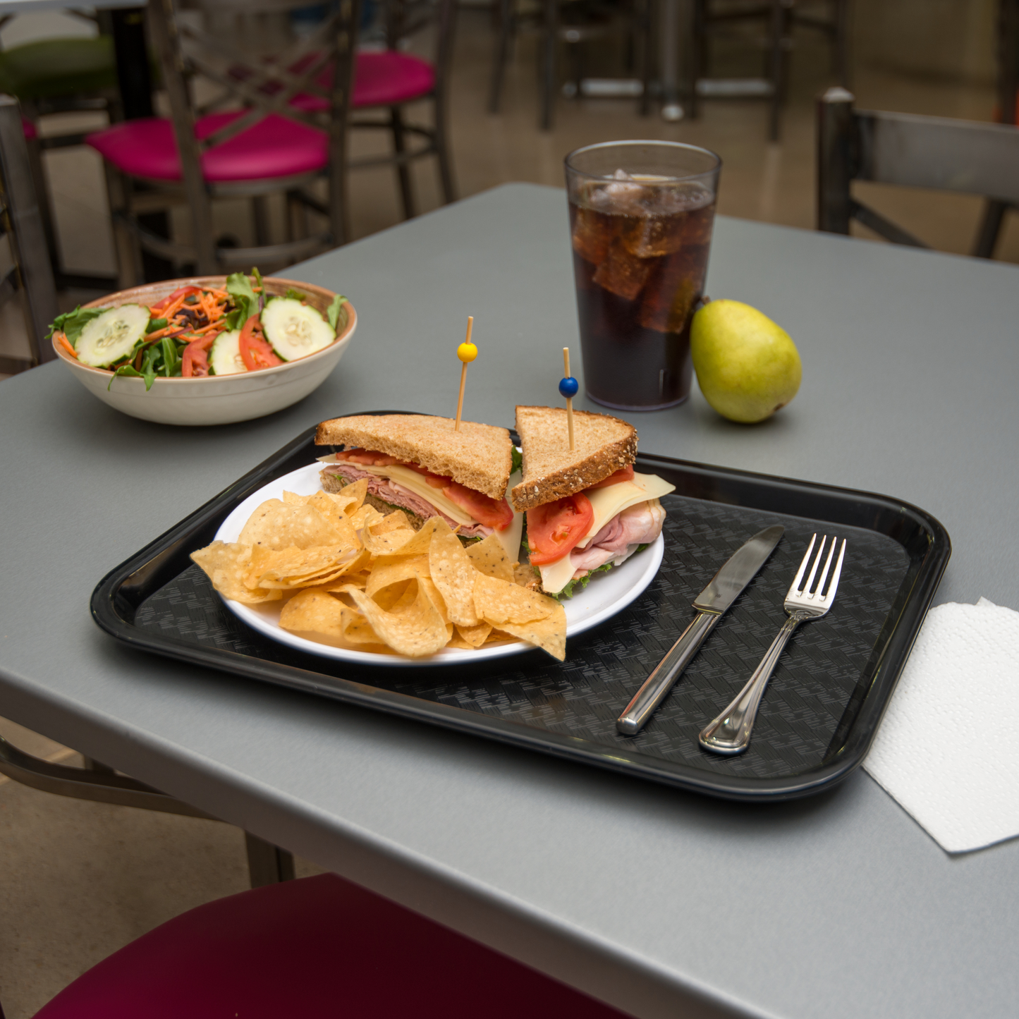 Carlisle | Cafe Fast Food Cafeteria Tray, 12" x 16", Black