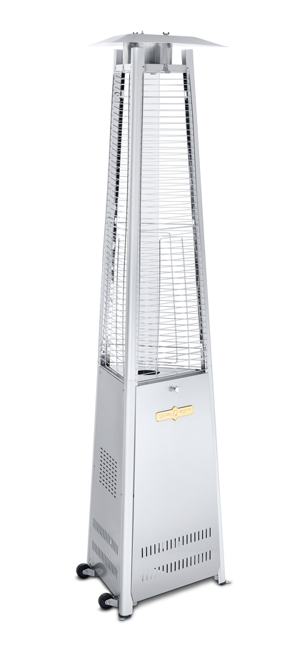Crown Verity | Chauffe-terrasse portatif, acier inoxydable/verre, propane