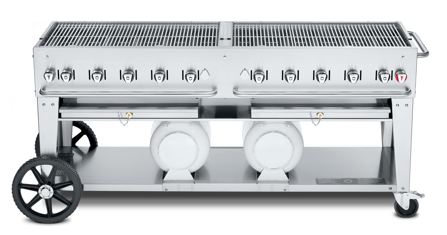 Crown Verity Club Series 72" Grill, Horizontal Tanks, Propane - CV-CCB-72