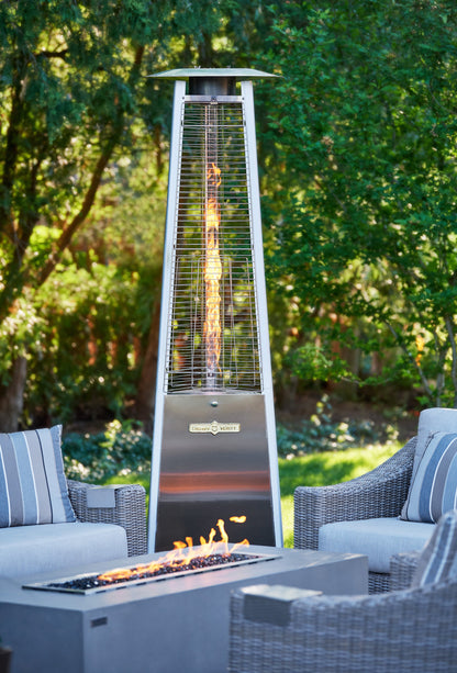 Crown Verity | Chauffe-terrasse portatif, acier inoxydable/verre, propane