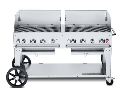 Crown Verity Mobile 60" Gas Grill with 2 x 30" Windguards, Propane/50 & 100 lb Tanks - CV-MCB-60SI50/100WGP