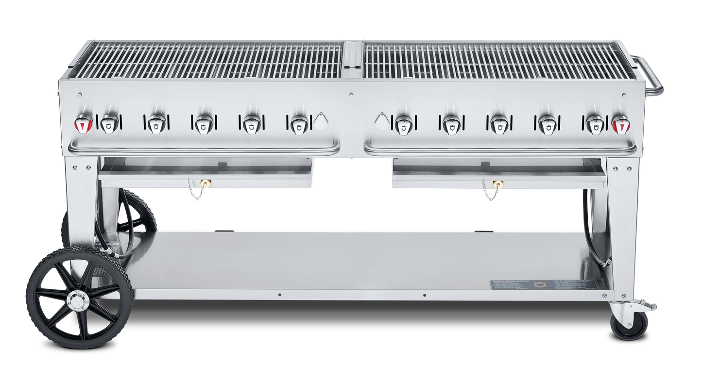 Crown Verity Mobile 72" Gas Grill, Propane/Bulk - CV-MCB-72-SI-BULK