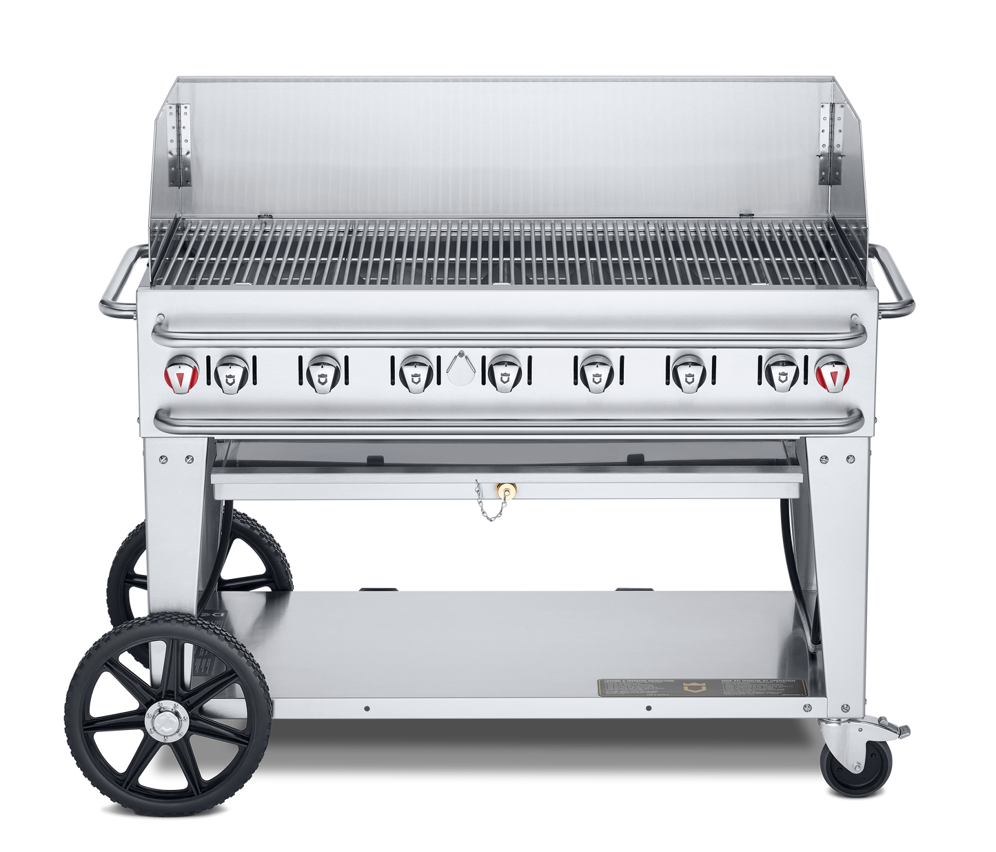 Crown Verity Pro Series Rental 48" Gas Grill with Crash Bars, Windguard, Propane, Propane/Bulk - CV-RCB-48WGP-SI-BULK