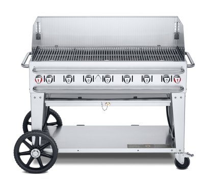 Crown Verity Pro Series Rental 48" Gas Grill with Crash Bars, Windguard, Propane, Propane/Bulk - CV-RCB-48WGP-SI-BULK